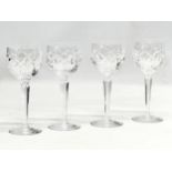 A set of 4 tall Waterford Crystal ‘Lismore’ wine glasses. 19cm