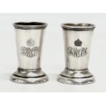 A pair of Late 19th Century Mappin & Webb Triple Deposit Prince’s Plate beakers. 7cm