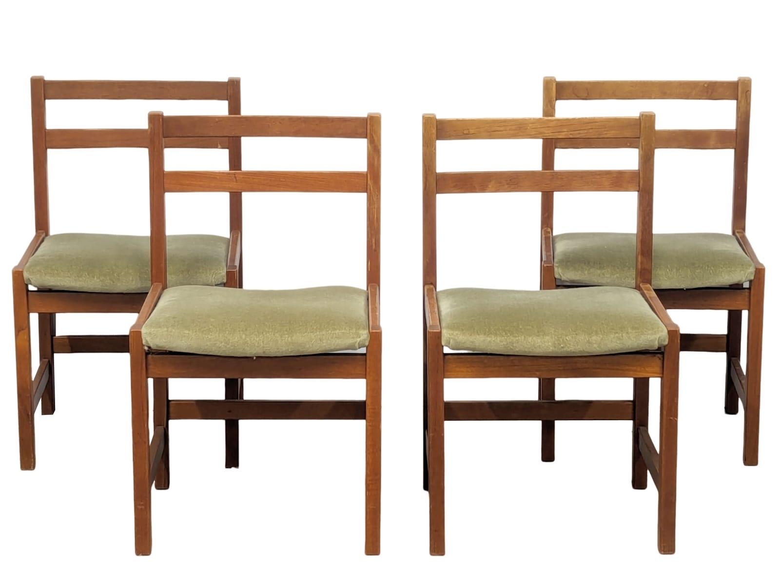 A Mid Century teak dining table with a set of 4 Mid Century dining chairs. 120x73cm - Image 2 of 7