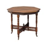 A Late Victorian walnut window table. Circa 1890. 82.5x74cm