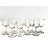 A collection of Mid 19th Century Victorian slice lens cut gin glasses. 12cm