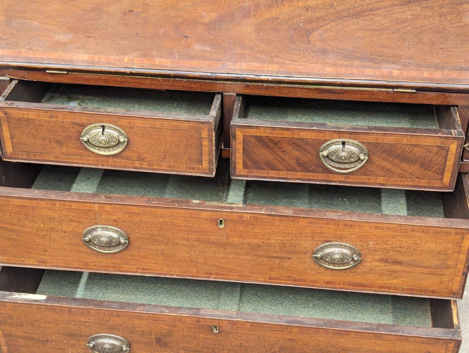 A Mid 19th Century Sheraton Revival inlaid mahogany writing bureau. 96x51x98.5cm - Image 10 of 10