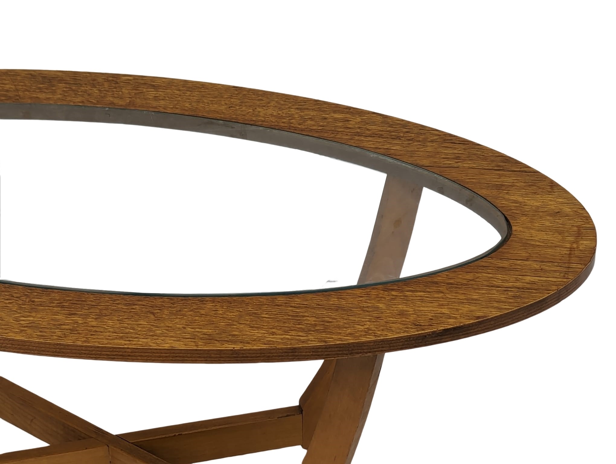 A Mid Century teak glass top coffee table. 107x53.5x40cm - Image 3 of 4