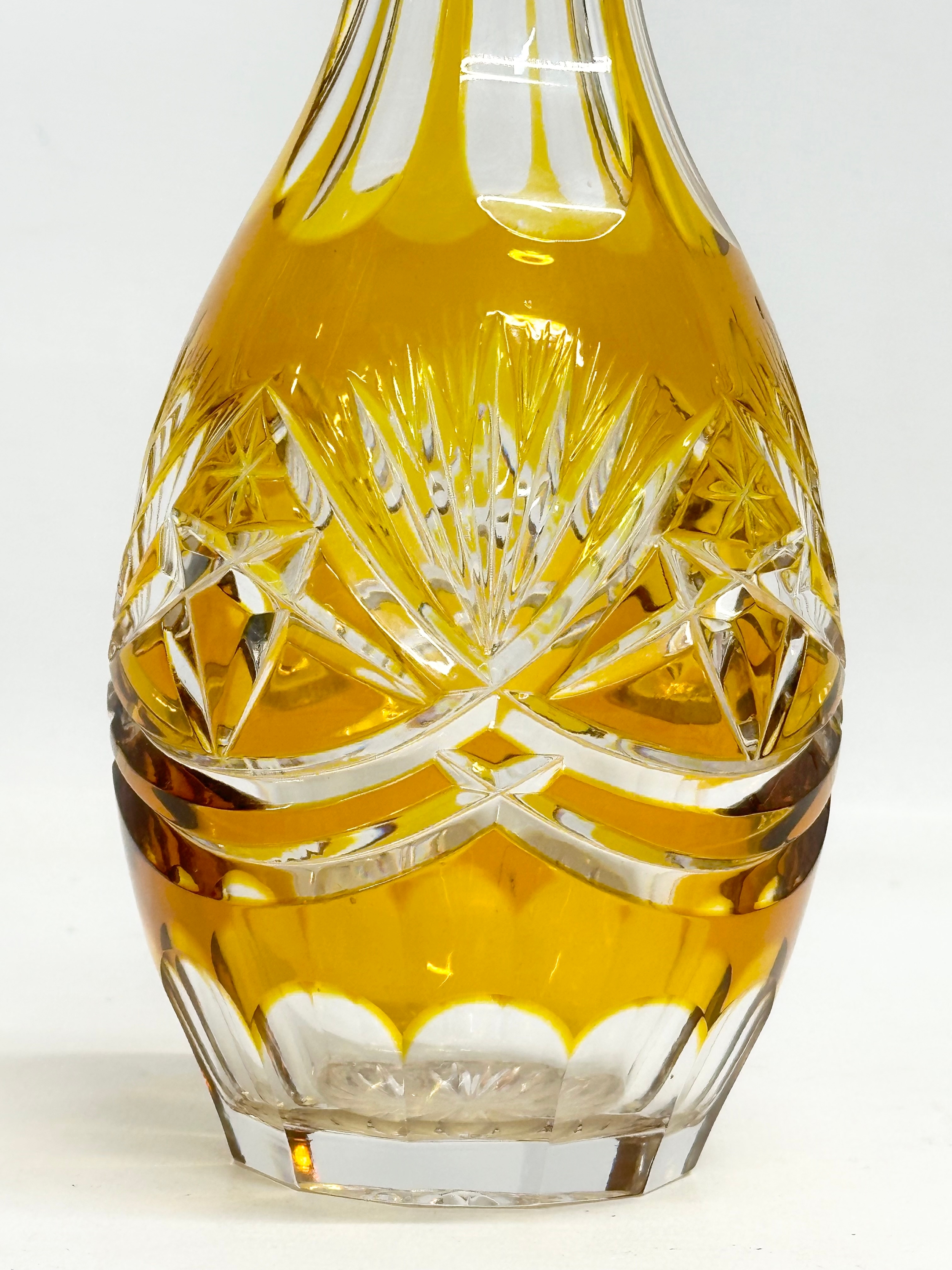 A 20th Century Nachtmann stained amber glass decanter. 31cm - Image 2 of 4