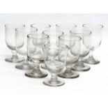 10 Mid 19th Century Victorian glass rummers. Circa 1850-1870. 10.5cm, 11cm.