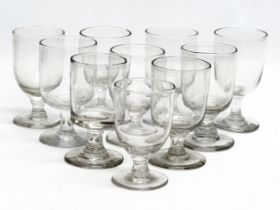 10 Mid 19th Century Victorian glass rummers. Circa 1850-1870. 10.5cm, 11cm.