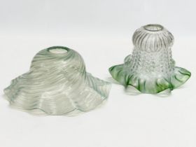 2 early/mid 20th century glass light shades. 17cm