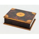 A Mid 19th Century Victorian inlaid mahogany card case/storage box. 17.5x13.5x5.5cm