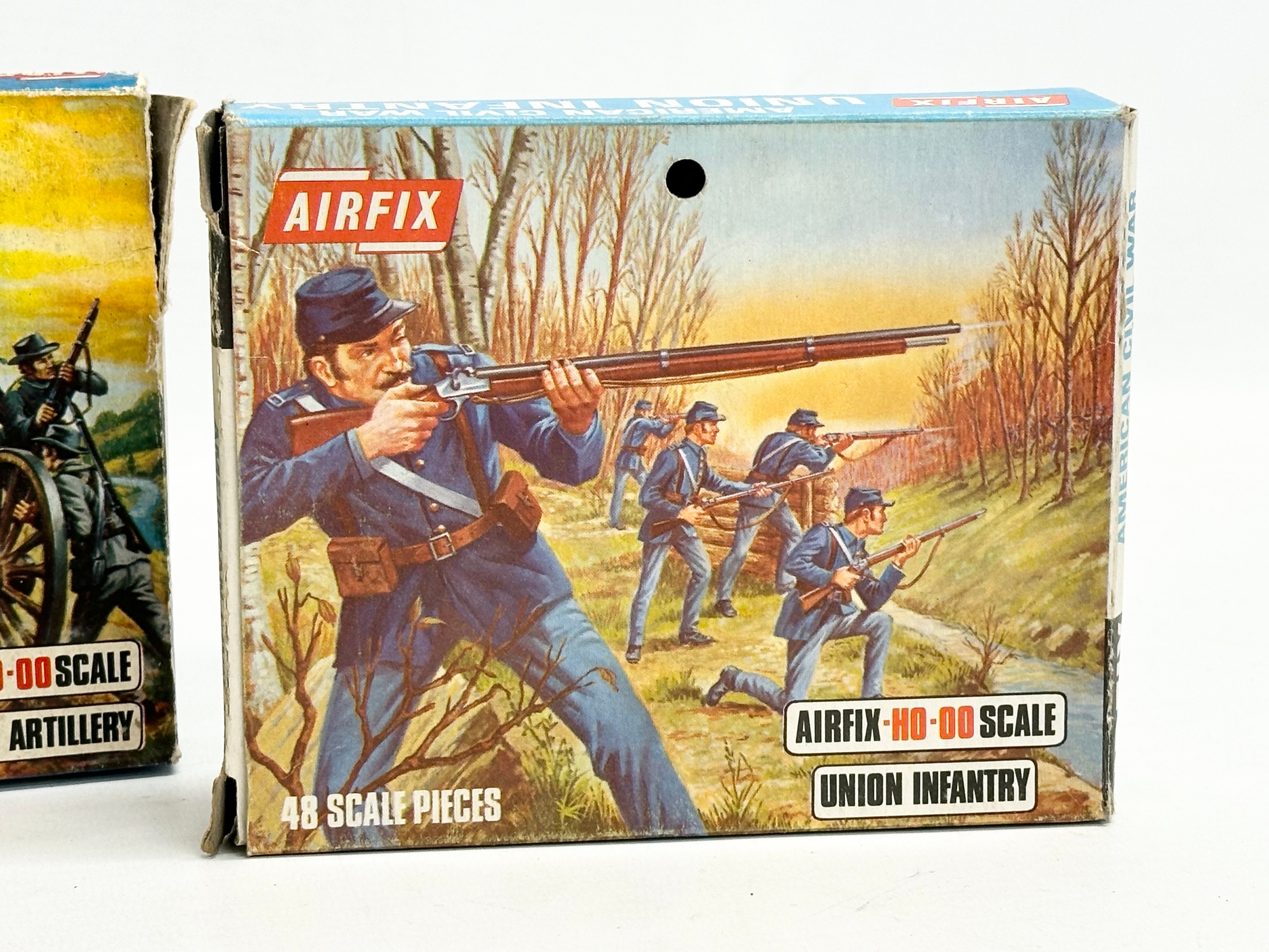 3 boxes of vintage Airfix HO-OO scale soldiers. Airfix Union Infantry. Airfix Civil War Artillery. - Image 2 of 4