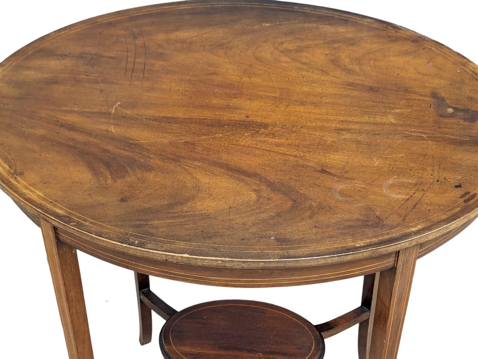 An Edwardian inlaid mahogany side table. 65x47x72cm - Image 4 of 4