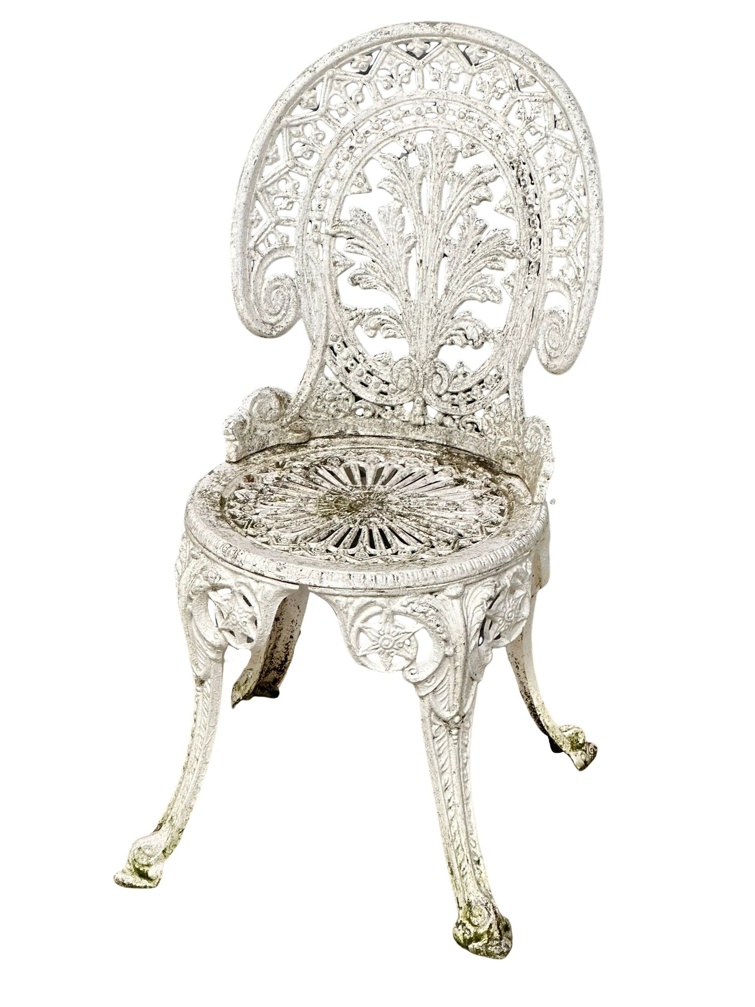 A set of 4 Victorian style cast alloy garden chairs. - Image 2 of 2