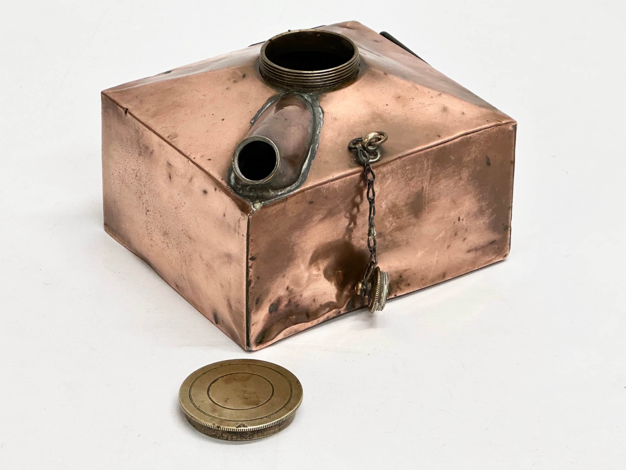 A Victorian copper Sirram camping kettle. 14x12x10cm - Image 5 of 5