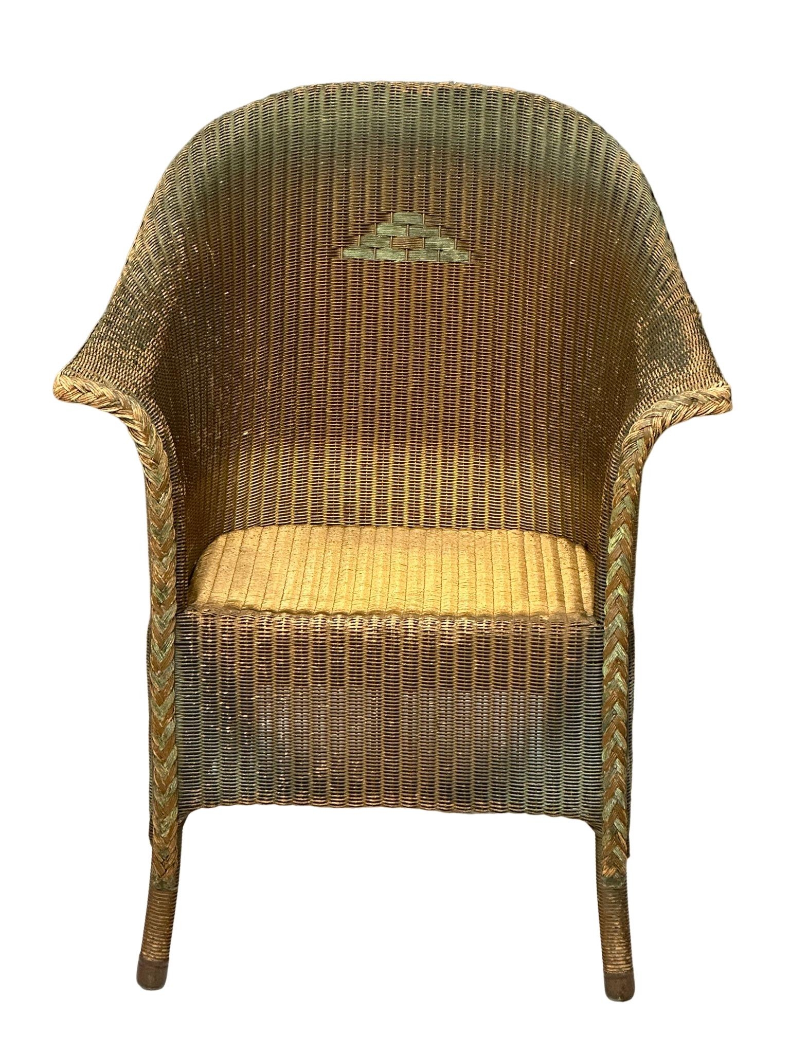 A 1930’s Lloyd Loom wicker chair.