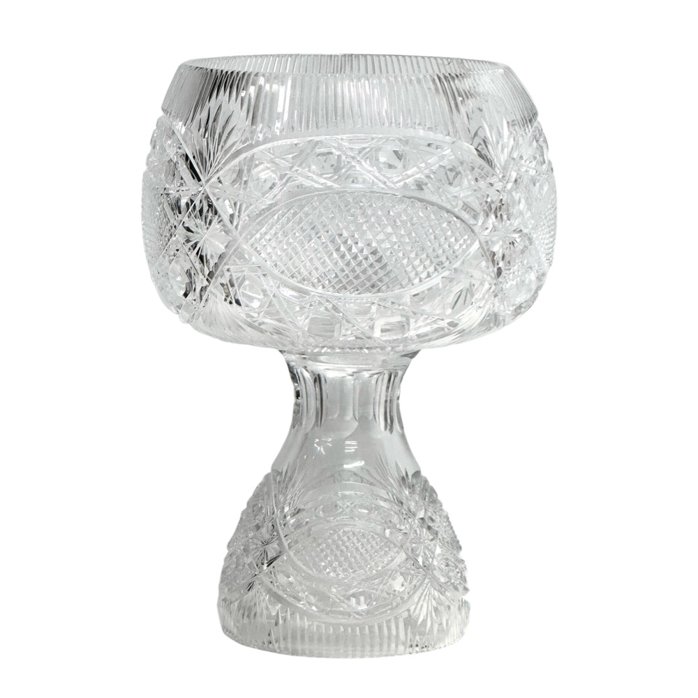 A large 2 piece Irish crystal centre piece by Cavan Crystal. 30x43.5cm - Image 6 of 7