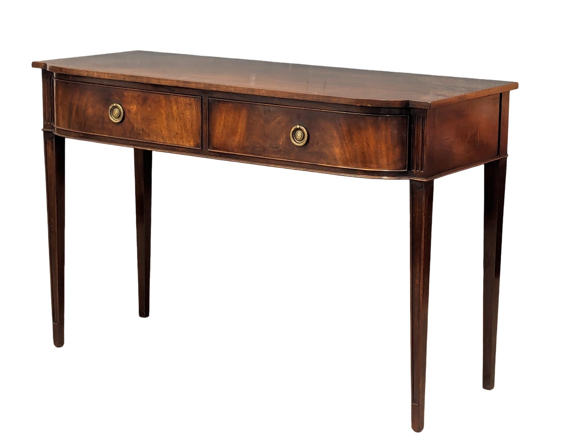 An early 20th Century inlaid mahogany console table in Hepplewhite style, 130cm x 52cm x 84cm