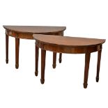 A pair of good quality Early 20th Century mahogany console tables in the Hepplewhite style. Circa