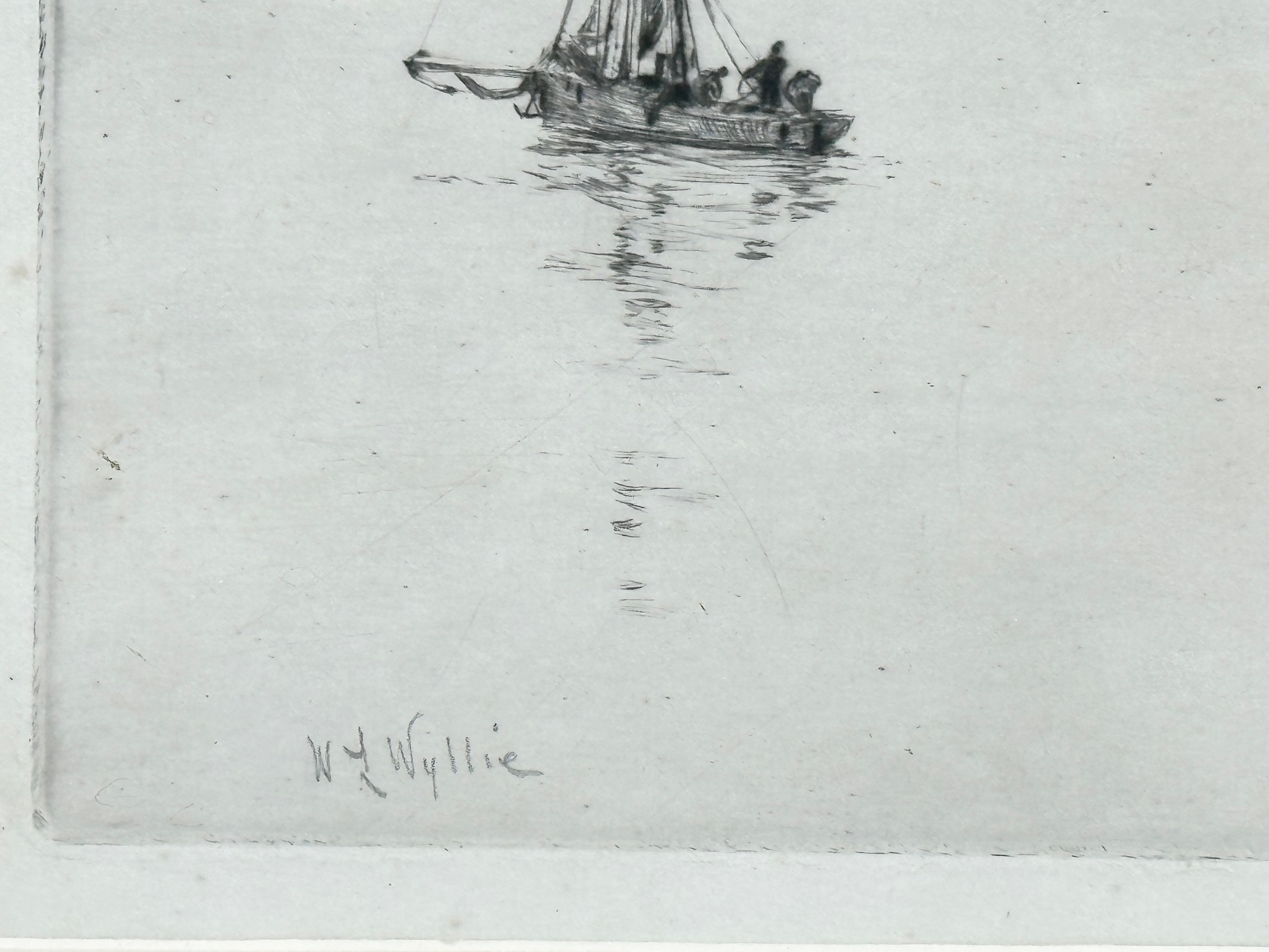 A signed etching by William Lionel Wyllie. 1851-1931. 35x28cm - Image 3 of 4