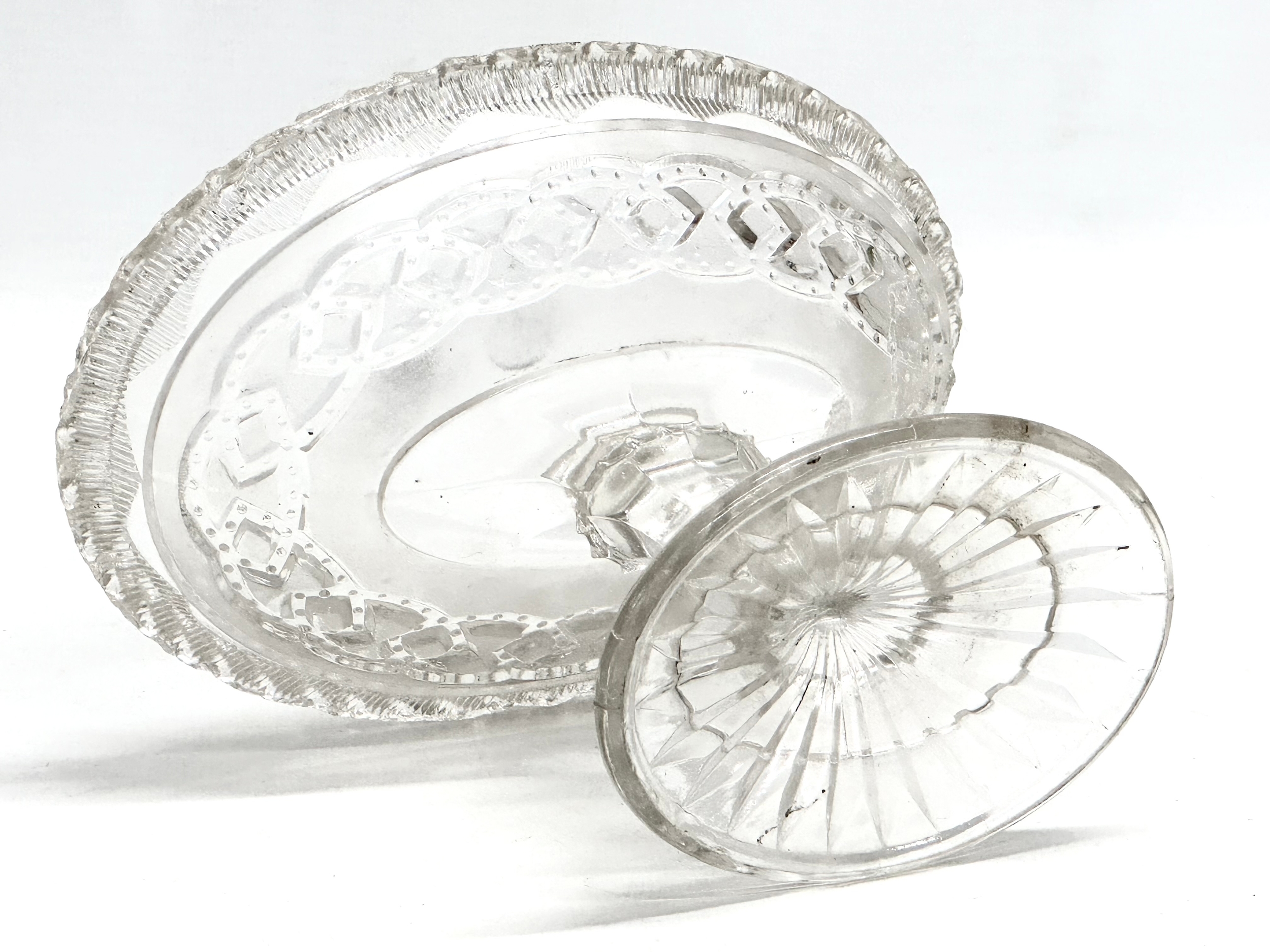 A 19th Century Victorian ‘Lozenge’ pressed glass comport with lemon squeezer base. Circa 1860- - Image 3 of 3
