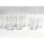 A collection of Early 20th Century etched glass tumblers. 11cm