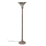 A large Tiffany style standard lamp/ uplighter. 184cm