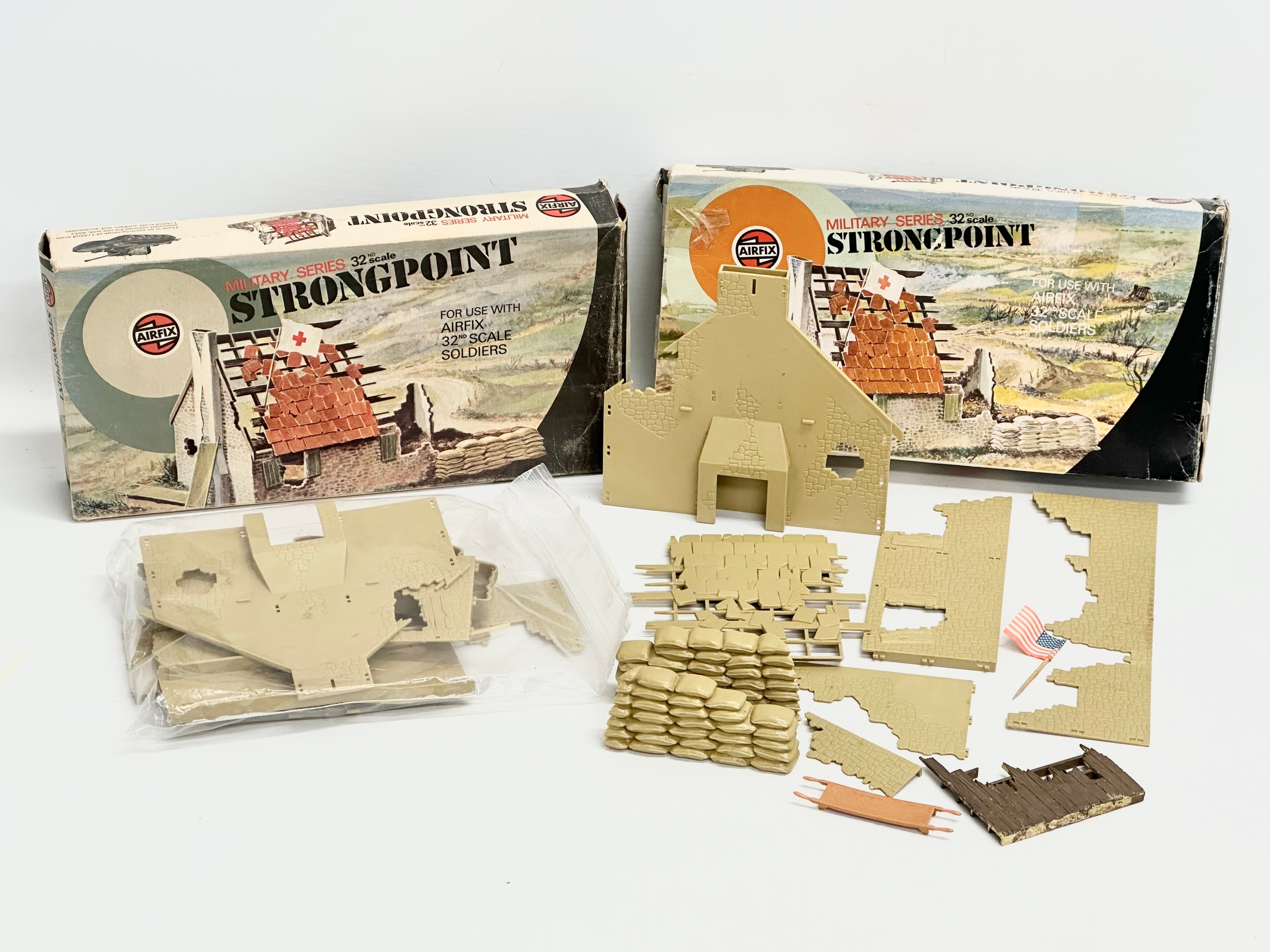 2 boxes of vintage Airfix Military Series Strongpoint model kits.