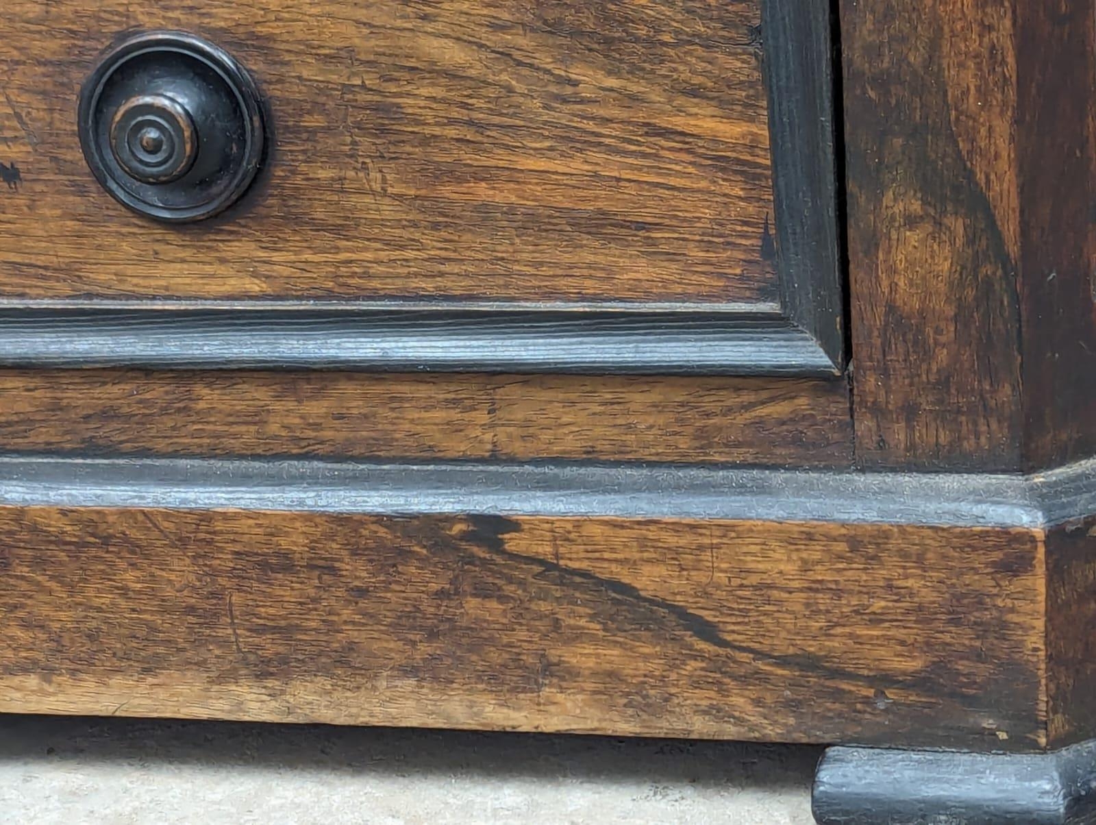 A French Art Deco rosewood bedside chest with marble top. Circa 1920-1930. 44x36x67cm - Image 2 of 4