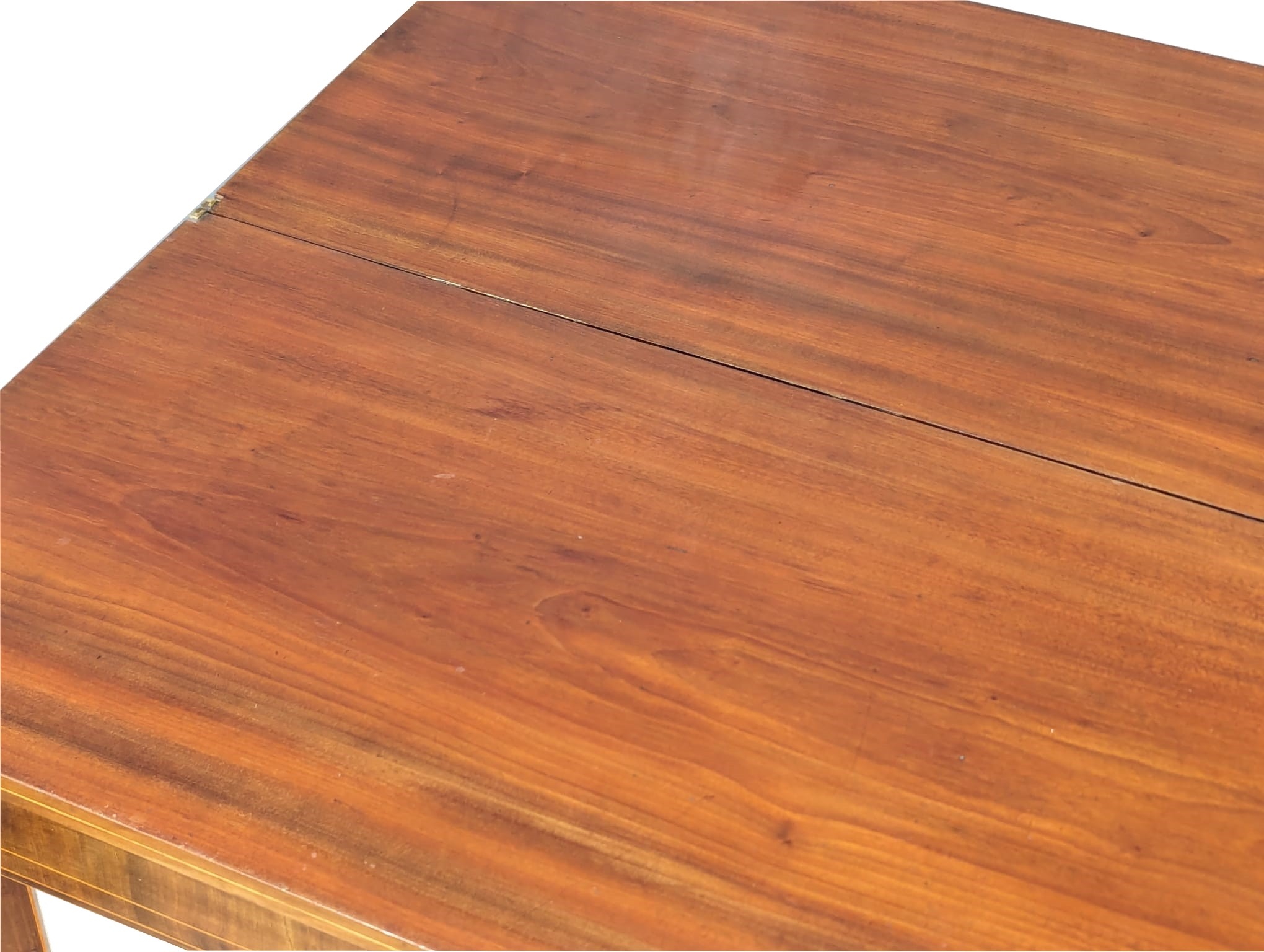 A George III Sheraton style inlaid mahogany turnover tea table. Circa 1800. 92x44x73.5cm - Image 6 of 7