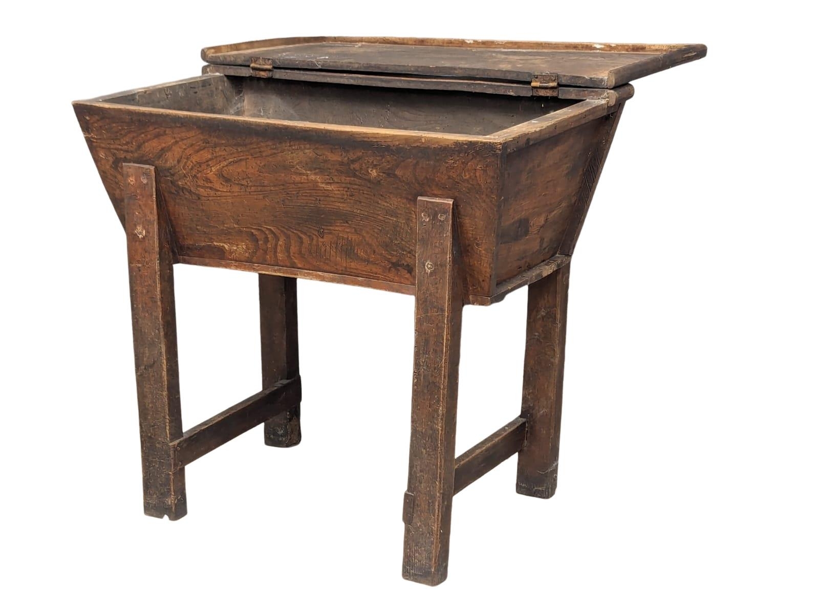 A George III oak dough bin, 91.5cm x 54.5cm x 82cm - Image 2 of 5