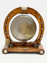 A Late 19th Century oak framed gong presented to W. Taylor. 1st Prize for H.M.F Sports 1/2 mile