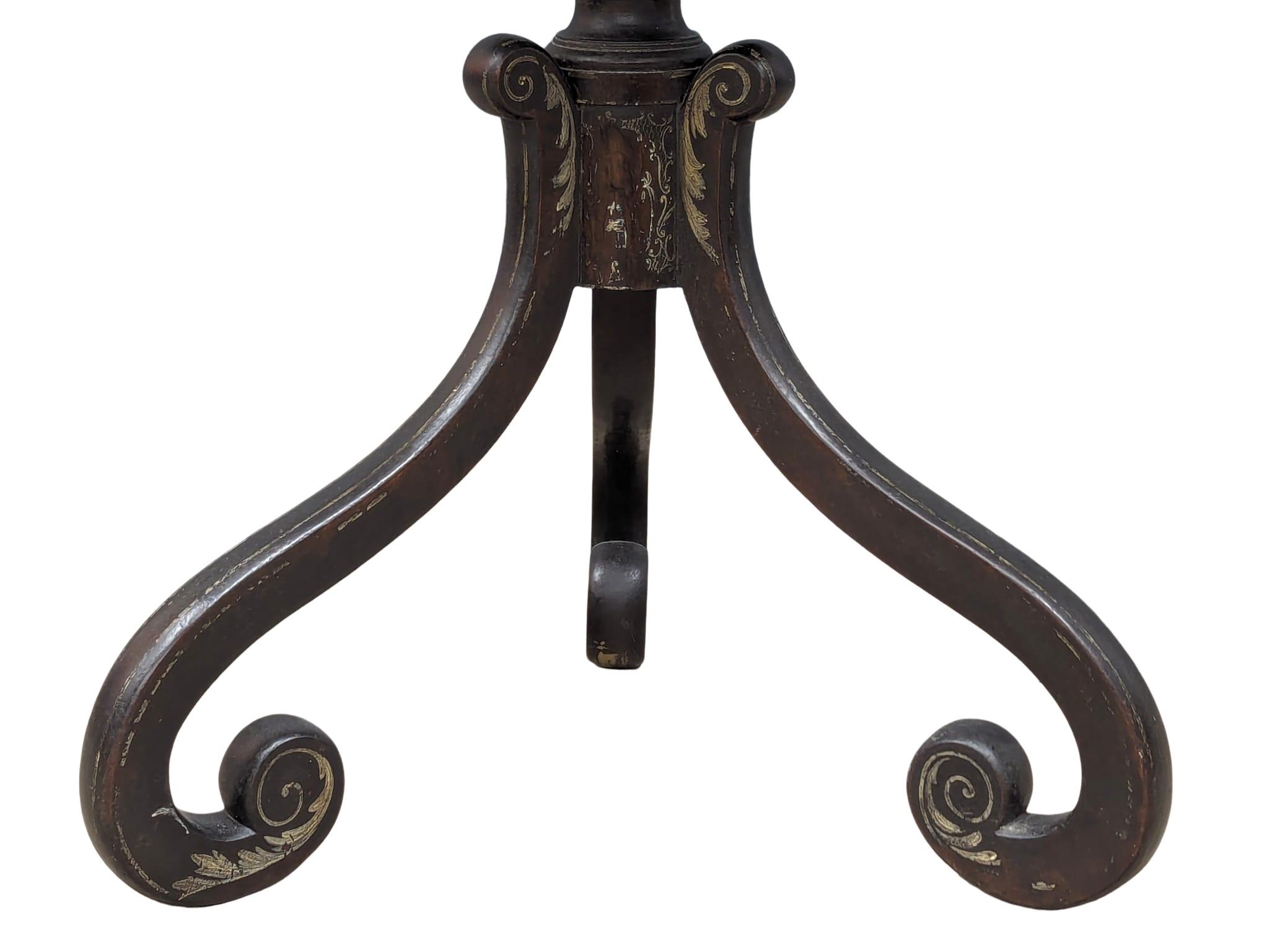 A Victorian ebonised pedestal occasional table. 55x60cm - Image 4 of 5