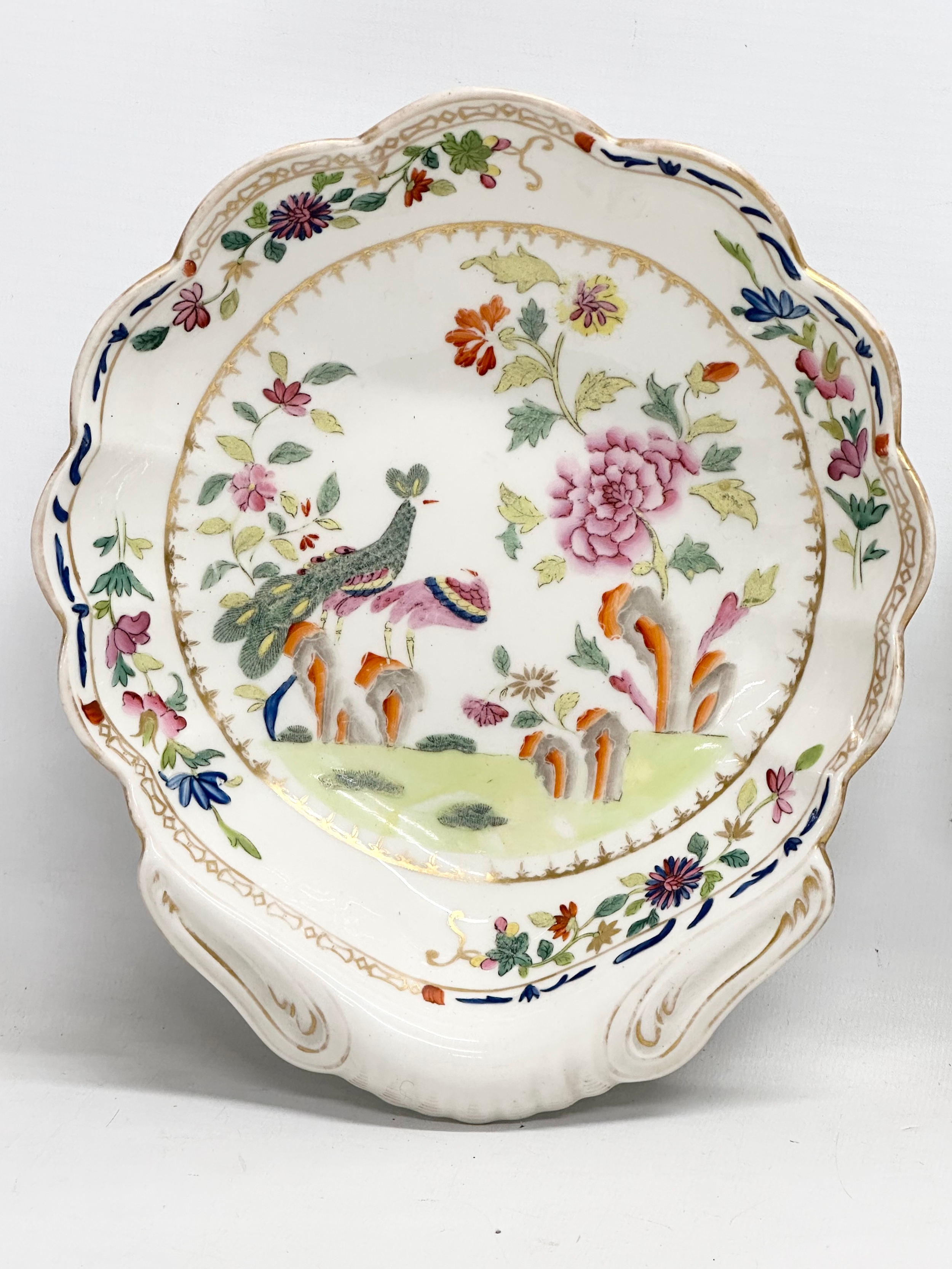 A pair of Early 19th Century English hand painted porcelain serving dishes. Probably Spode. Circa - Image 4 of 5