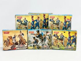 6 boxes of vintage Airfix HO-OO scale Waterloo French soldiers. 4 boxes of Airfix Waterloo French