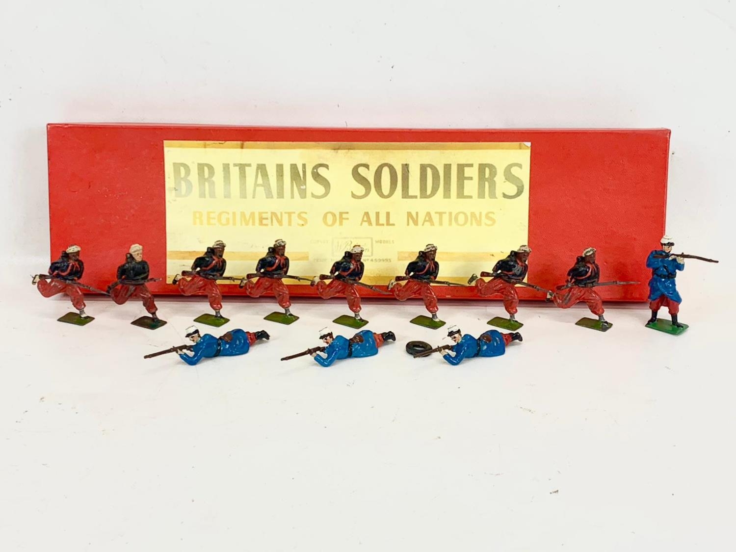 Vintage Britains Soldiers Regiment Of All Nations led model soldiers in original box. Box measures