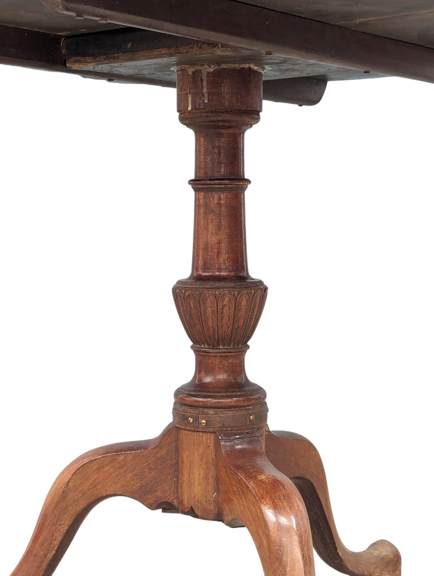 An early George III mahogany snap top pedestal table, circa 1770. 86cm x 69.5cm - Image 4 of 7