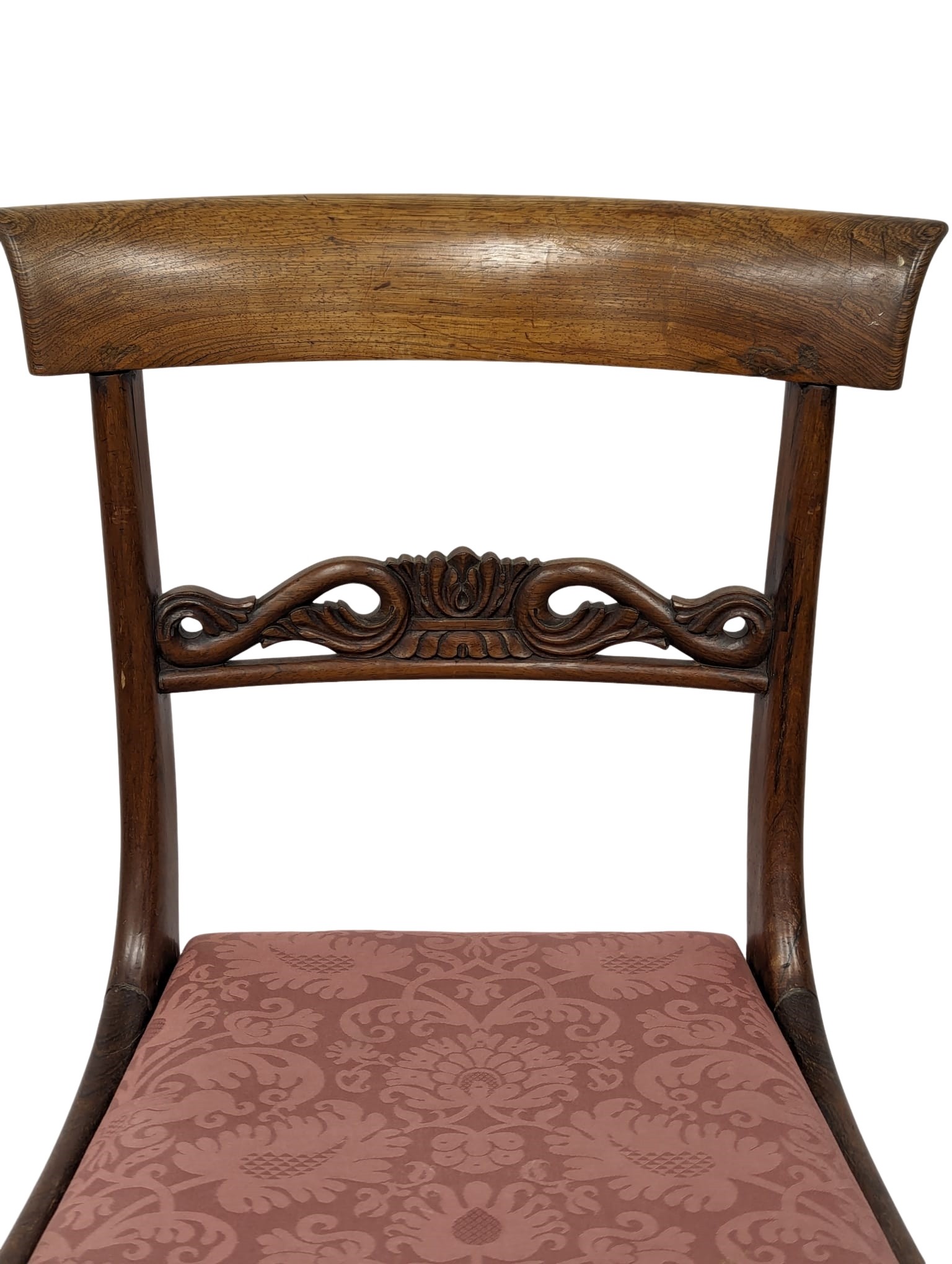 A set of 4 Late George IV rosewood bar back dining chairs. Circa 1820-1830. - Image 3 of 4