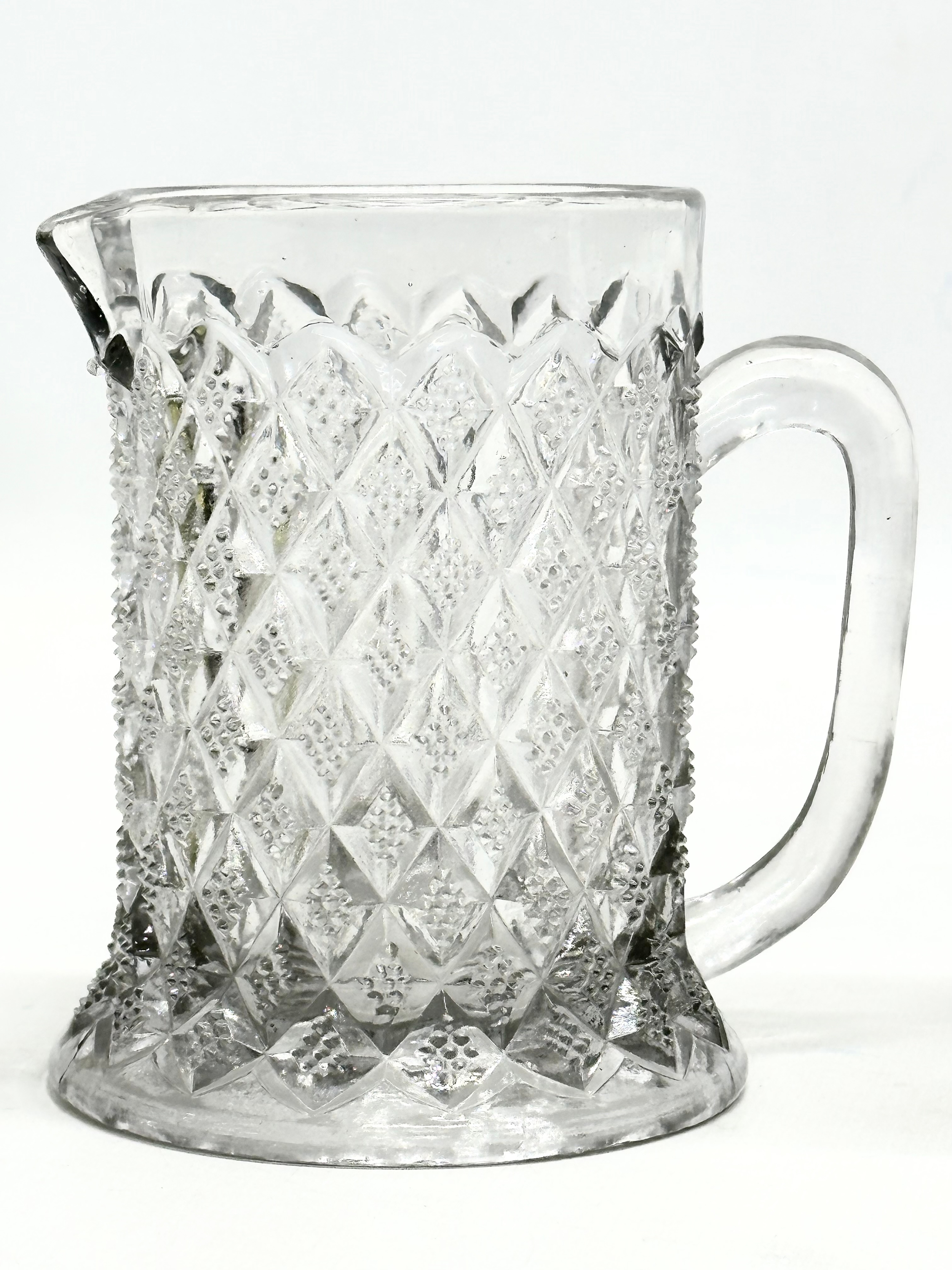 2 pieces of Late 19th Century American pressed glass. A goblet and water jug. 9x16cm. 11x11cm. - Image 4 of 5