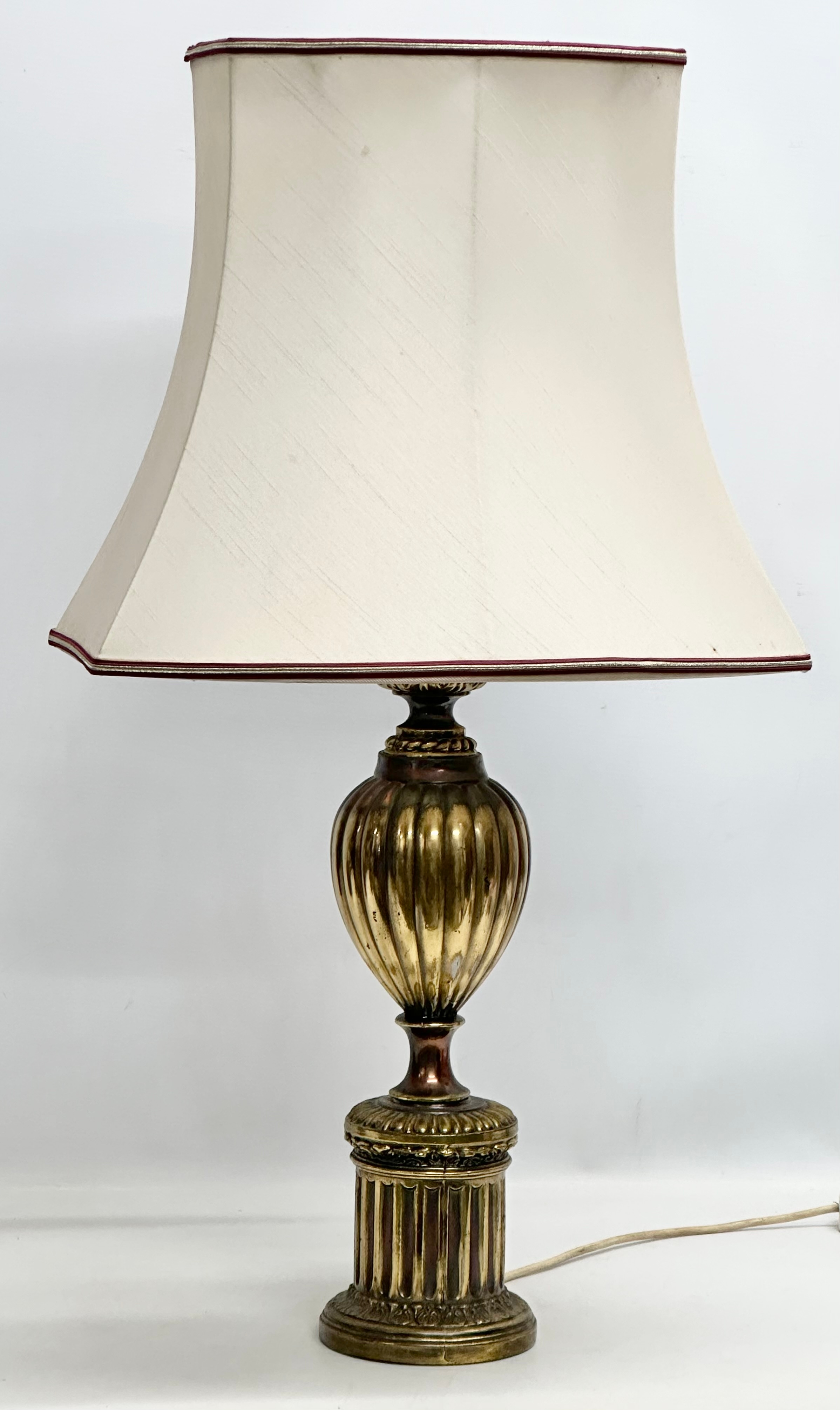 A large Mid 20th Century brass table lamp. 81cm.