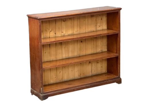 A 19th Century Victorian pine open bookcase. 126x33x106cm - Image 1 of 4