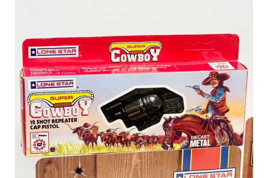 5 Lone Star cowboy pistols with boxes. A Lone Star Super Cowboy 12 Shot Repeater Cap Pistol. A - Image 5 of 5