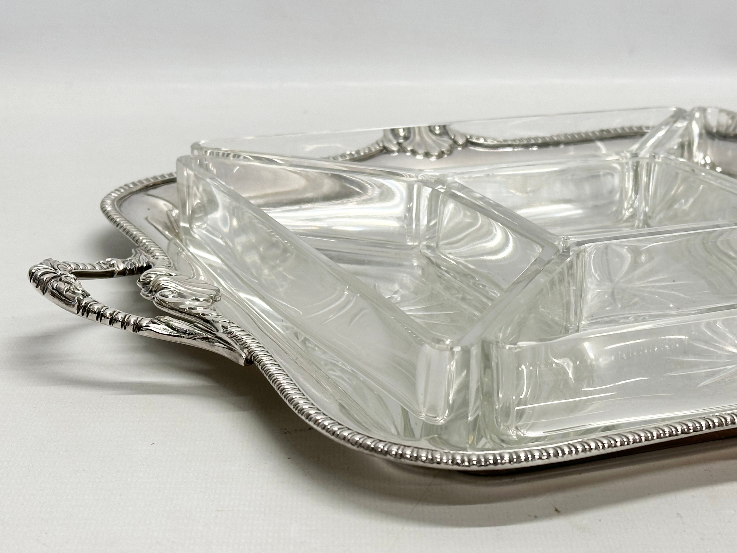 A Sharman O’Neill silver plated serving tray. Together with a Late 19th/Early 20th Century pieces - Image 5 of 8