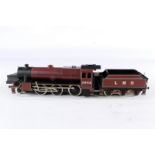 Basset-Lowke 1-C Dampflok ”Mogul” 2945 LMS, Spur 0, spiritusbetrieben, rotbraun/schwarz, mit Tender,