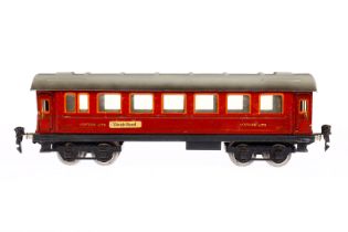 Märklin Schlafwagen 1843, Spur 0, 4 AT, 4A Gussräder, mit 2 Zuglaufschildern, Besonderheit: