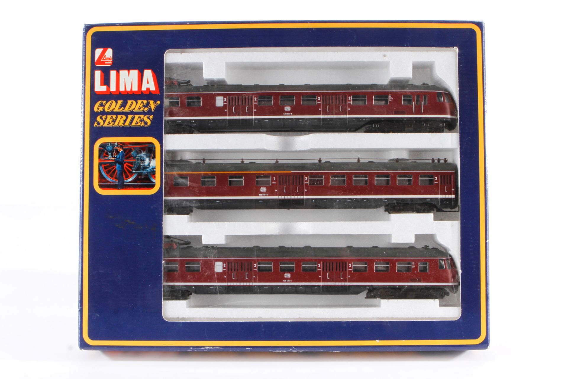 Lima Triebzug 149800 GP, Spur H0, 3-teilig, rot, Alterungsspuren, im leicht besch. OK, Z 2-3