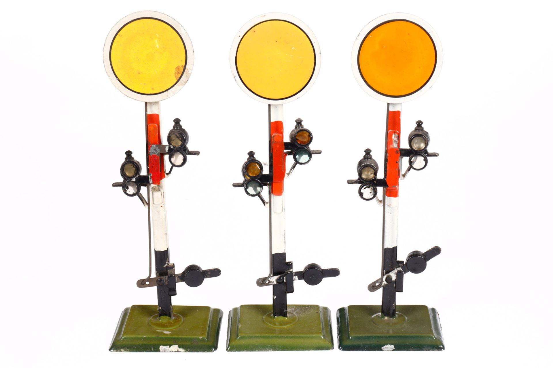 3 Märklin Vorsignale, mit Handschaltung, HL, H 17,5, Z 2-3