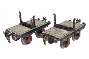 2 Märklin Drehschemelwagen, für Langholzwagen, Spur 1, HL, L je 12,5, Z 2-3