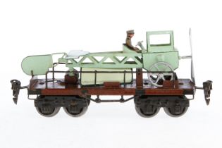 Märklin Flugzeugtransportwagen 1881, Spur 0, HL, Flugzeug rest. und ergänzt, LS tw ausgeb., L 18,