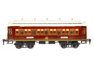 Märklin Schlafwagen 1933 G, Spur 1, Teak HL, 4 AT, 4A Gussräder, mit Inneneinrichtung, Dach mit