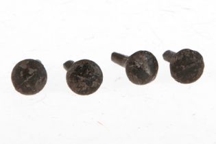 4 Märklin lange Bleigusspuffer, uralt, L 2,5, als Ersatzteile