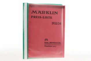 Märklin Kopie-Preisliste 1933/34