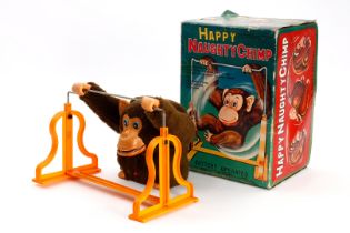 DAISHIN Japan Automat ”Happy Naughty Chimp”, turnender Schimpanse, batteriebetrieben, L 25, OK, Z